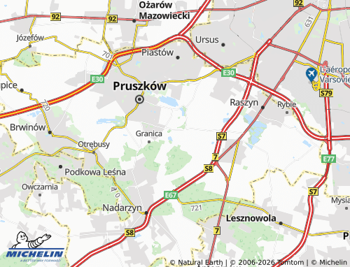 MICHELIN-Landkarte Pęcice Małe - ViaMichelin