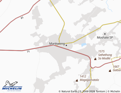 MICHELIN-Landkarte Mankweng Unit F - ViaMichelin