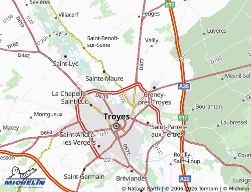 MICHELIN Lavau map - ViaMichelin