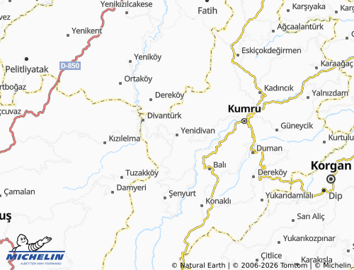 Mappa MICHELIN Yenidivan - ViaMichelin