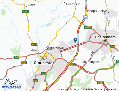 Carte MICHELIN Innsworth - ViaMichelin
