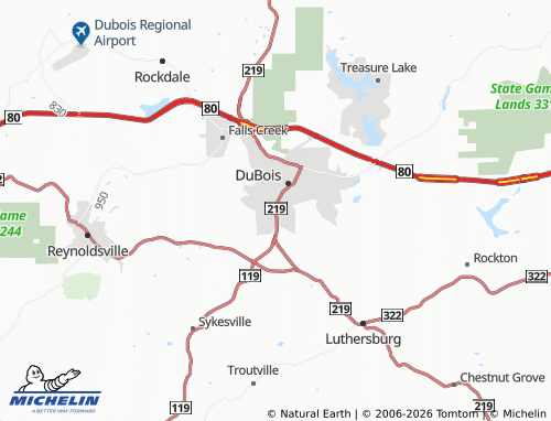 Carte MICHELIN Sandy - ViaMichelin