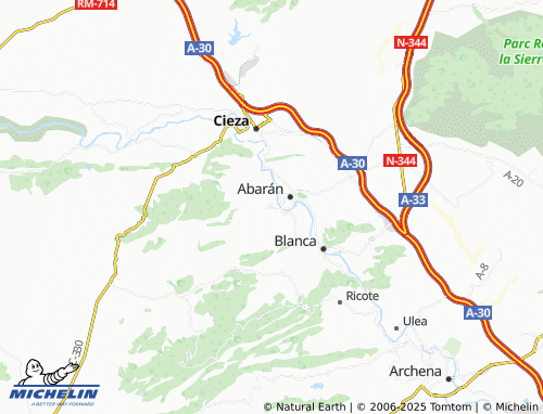 MICHELIN Virgen del Oro map - ViaMichelin