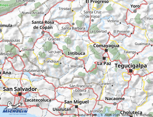 MICHELIN-Landkarte Intibuca - ViaMichelin
