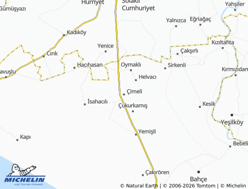 Mapa MICHELIN Çimeli - ViaMichelin