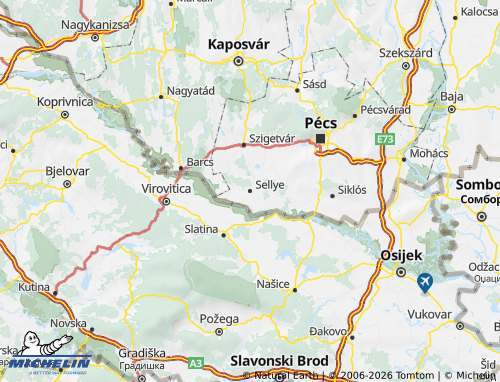 Mappa MICHELIN Sellyei járás - ViaMichelin