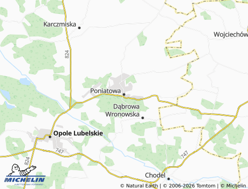 MICHELIN Poniatowa map - ViaMichelin