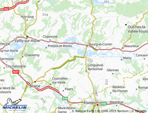 Carte MICHELIN Viel-Arcy - ViaMichelin