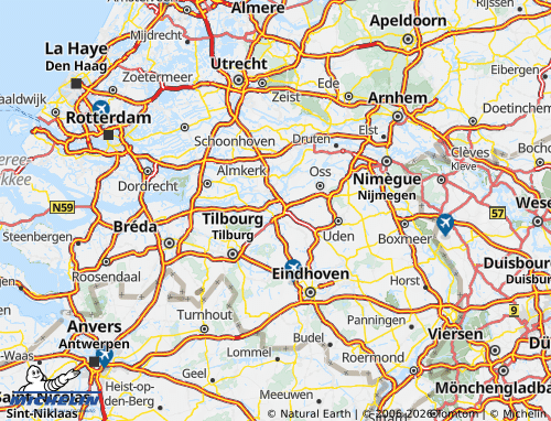 MICHELIN-Landkarte Nordbrabant - ViaMichelin