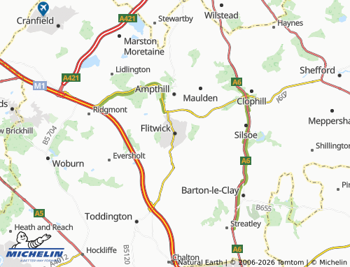Carte MICHELIN Flitwick - ViaMichelin