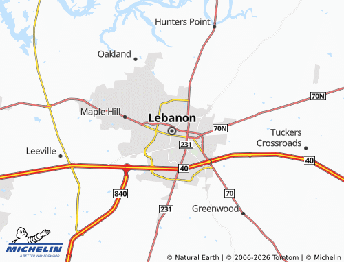 Mapa MICHELIN Lebanon - ViaMichelin