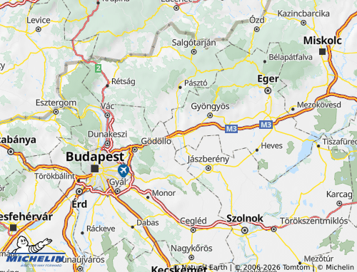 Carte MICHELIN Hatvani járás - ViaMichelin