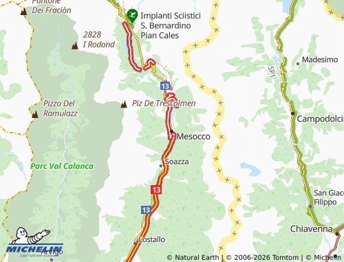 Carte MICHELIN Mesocco - ViaMichelin