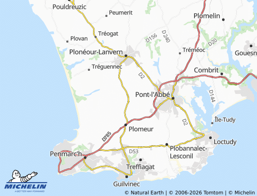 Mapa MICHELIN Saint-Jean-Trolimon - ViaMichelin