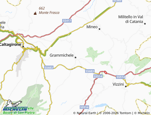 MICHELIN Grammichele map - ViaMichelin