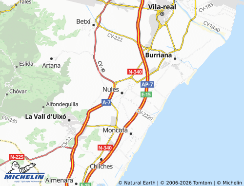 Mappa MICHELIN Nules - ViaMichelin