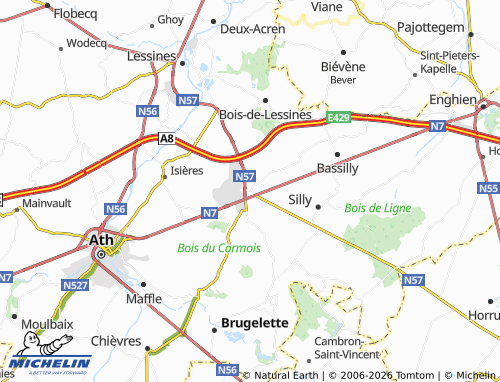 MICHELIN Ghislenghien map - ViaMichelin