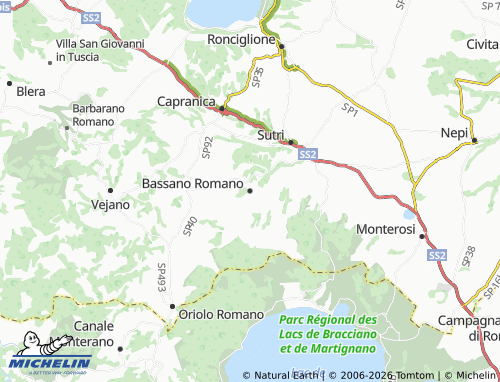 MICHELIN-Landkarte Bassano Romano - ViaMichelin