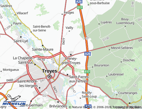 Carte MICHELIN Creney-près-Troyes - ViaMichelin