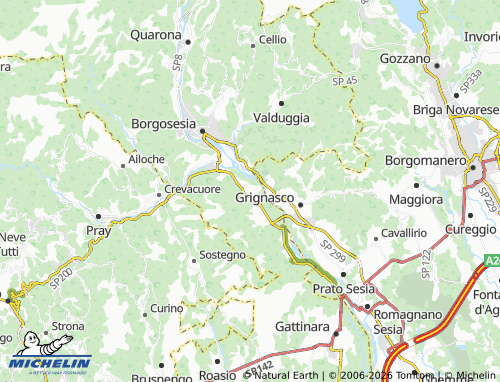 Mappa MICHELIN Serravalle Sesia - ViaMichelin