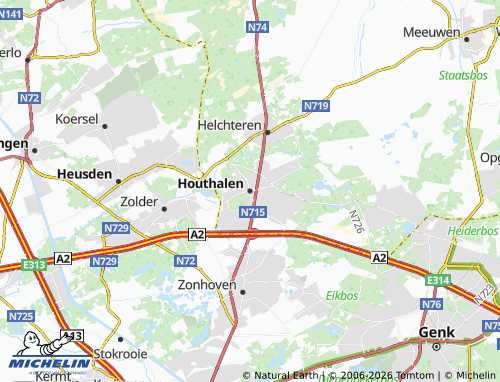 Kaart MICHELIN Houthalen-Helchteren - ViaMichelin