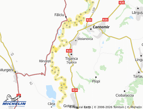 MICHELIN Tiganca map - ViaMichelin