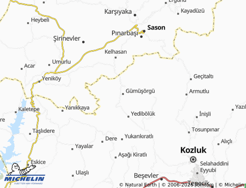 Kaart MICHELIN Gümüşörgü - ViaMichelin