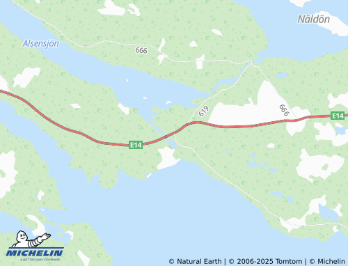 MICHELIN Ytterån map - ViaMichelin