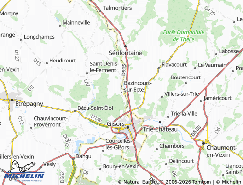 Mapa MICHELIN Bazincourt-sur-Epte - ViaMichelin