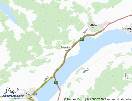MICHELIN Evanton map - ViaMichelin