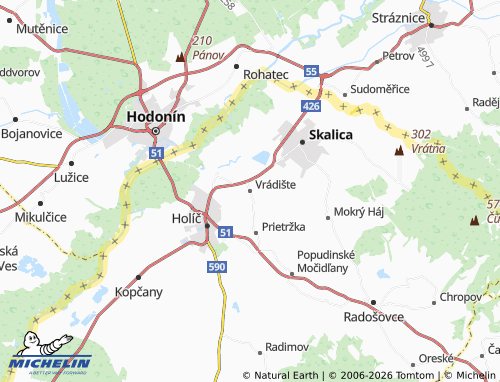 MICHELIN-Landkarte Vrádište - ViaMichelin