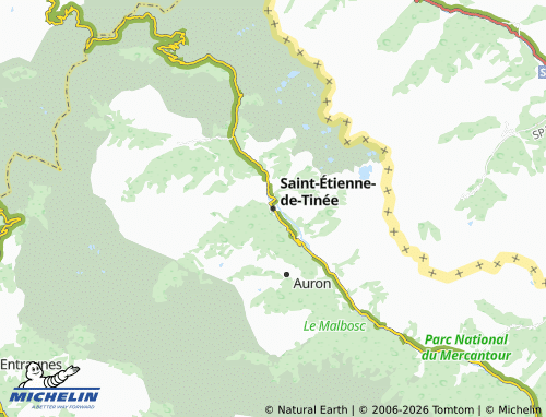 Carte MICHELIN Saint-Étienne-de-Tinée - ViaMichelin