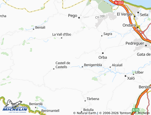 Mappa MICHELIN Benimaurrell - ViaMichelin