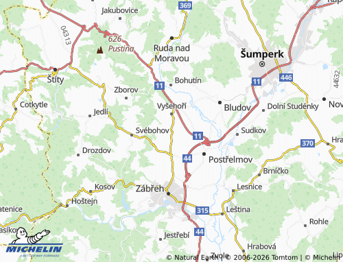 Mappa MICHELIN Postřelmůvek - ViaMichelin
