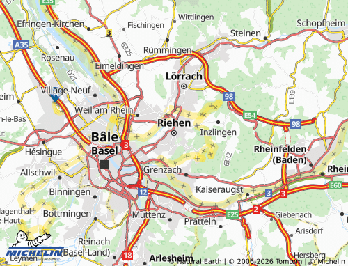Carte MICHELIN Riehen - ViaMichelin