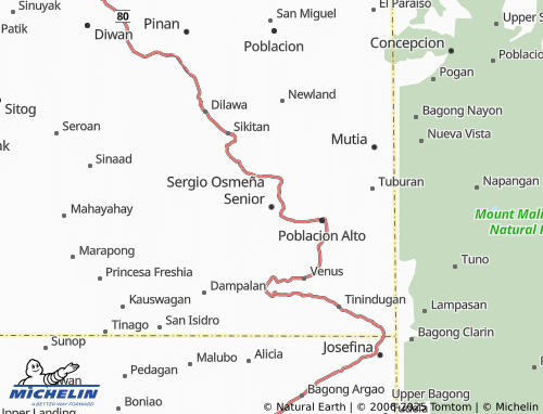 MICHELIN Sergio Osmeña Senior map - ViaMichelin