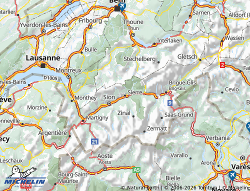 Carte MICHELIN Sierre - ViaMichelin
