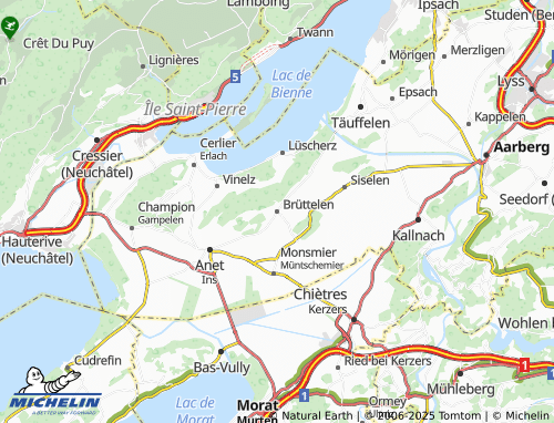 MICHELIN Brüttelen map - ViaMichelin