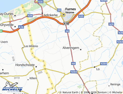 Mappa MICHELIN Wulveringem - ViaMichelin