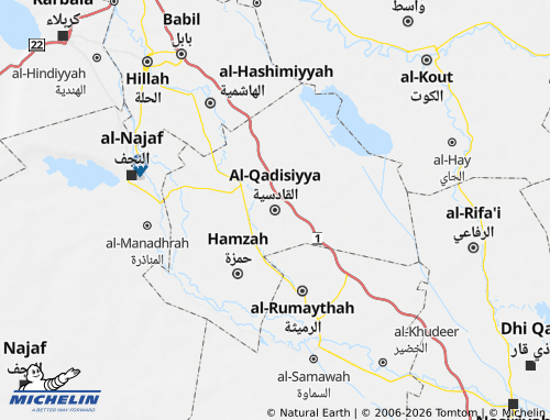 Kaart MICHELIN al-Qadisiyyah - ViaMichelin