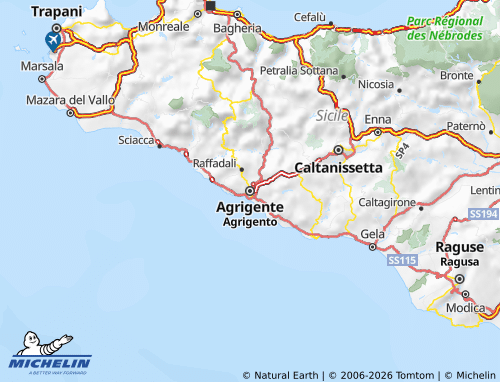 MICHELIN Agrigento map - ViaMichelin