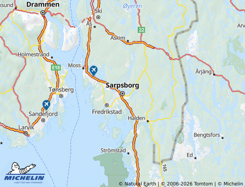 MICHELIN Østfold map - ViaMichelin