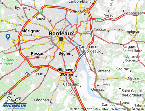 Carte MICHELIN Bègles - ViaMichelin