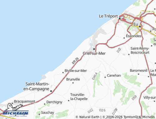 Mappa MICHELIN Tocqueville-sur-Eu - ViaMichelin