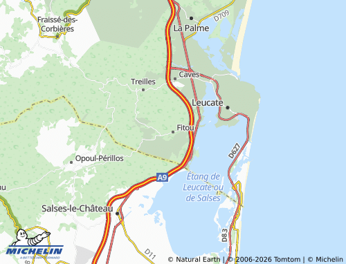 MICHELIN Fitou map - ViaMichelin