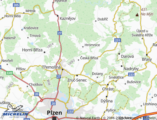 Mapa MICHELIN Česká Bříza - ViaMichelin