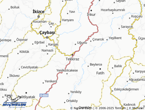 MICHELIN Tekkiraz map - ViaMichelin