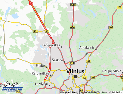 Mappa MICHELIN Fabijoniškės - ViaMichelin