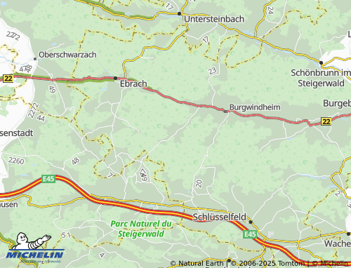 MICHELIN-Landkarte Mittelsteinach - ViaMichelin