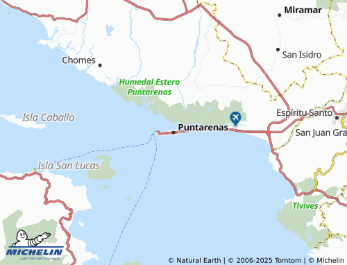 Kaart MICHELIN Puntarenas - ViaMichelin